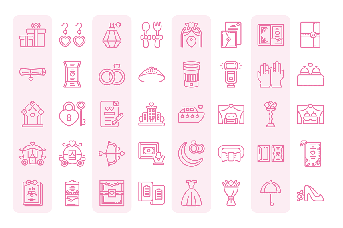 240 Wedding Icons, an Outline Icon by Berkah Studio (Photo 2 of 6)