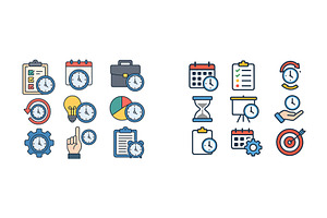 Clock icons representing time, a Finance Illustration by ZinetroN