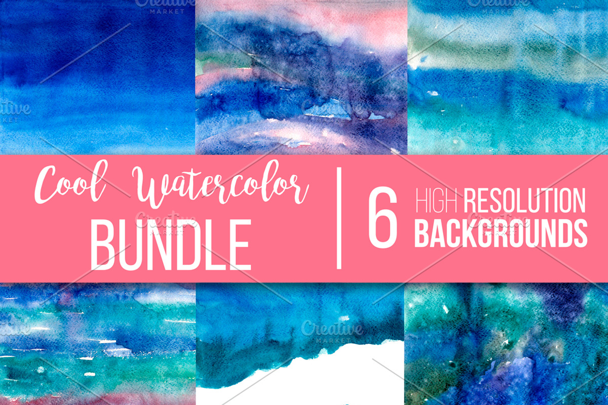 Cool watercolor textures bundle, a Texture Graphic by Inna Vinchenko Designs (Photo 1 of 9)