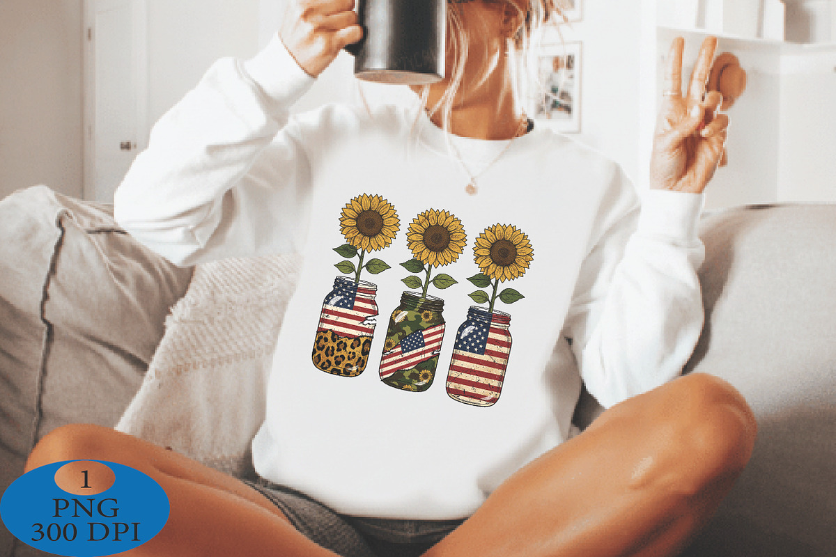 4th of July Sunflower Sublimation, a Seasonal Illustration by Daily.Designs (Photo 4 of 5)
