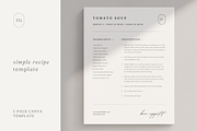 Minimal 1 Page Recipe Template Canva, a Flyer Template by frommakertomaker (Thumbnail 1 of 7)
