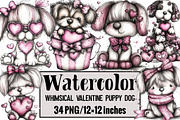 Whimsical Valentine Puppy Dog Clipar, an Illustration by Design Market (Thumbnail 1 of 3)