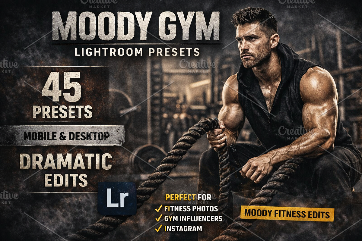 45 Moody Gym Lightroom Presets, a Preset Add-On by Presets by Yevhen (Photo 1 of 9)