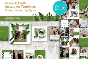 Green CANVA Instagram Template Kit