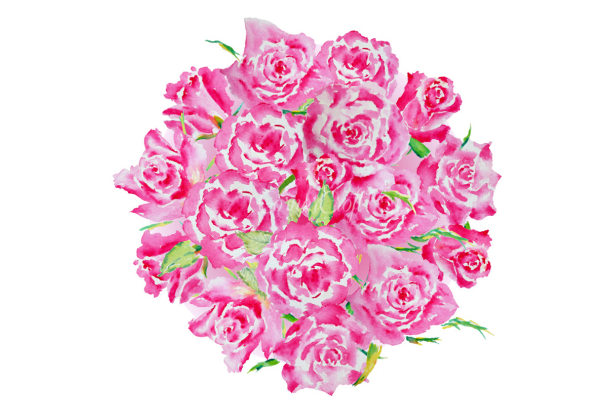 Watercolor Pink Roses and Leaves, a Templates & Theme by Corner Croft (Photo 3 of 3)