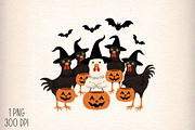 Trick or Treat Chicken PNG, Funny Fa, an Illustration by Daily.Designs (Thumbnail 1 of 5)