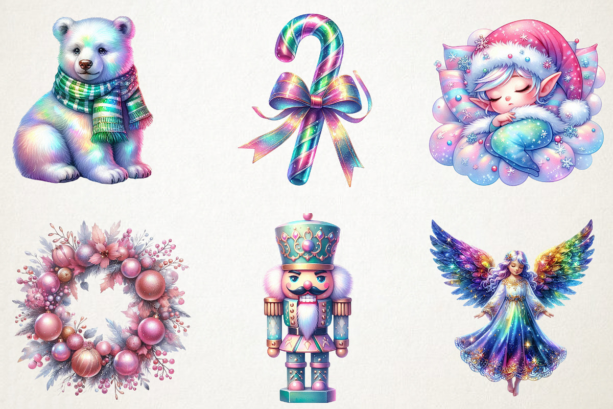 Iridescent Christmas Sublimation Png, an Illustration by RobertsArt (Photo 5 of 7)