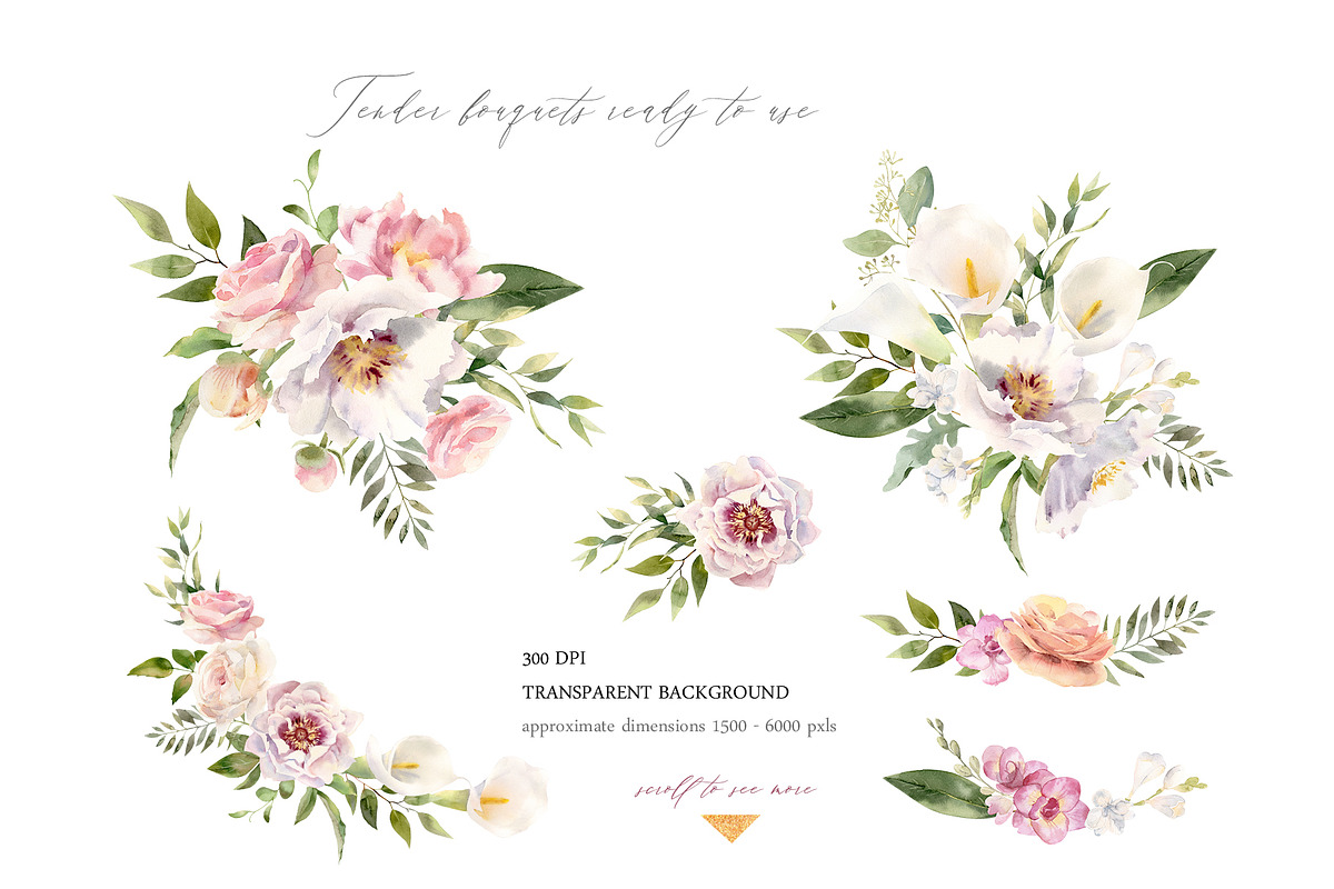 Exquisite Flora. Watercolor set., a Texture Illustration by Elegantia (Photo 8 of 13)