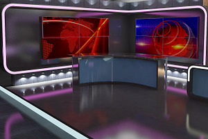 Virtual TV Studio News Set 16