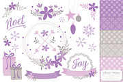 Lavender Christmas Wreaths & Paper, an Illustration by Amanda Ilkov (Thumbnail 1 of 5)