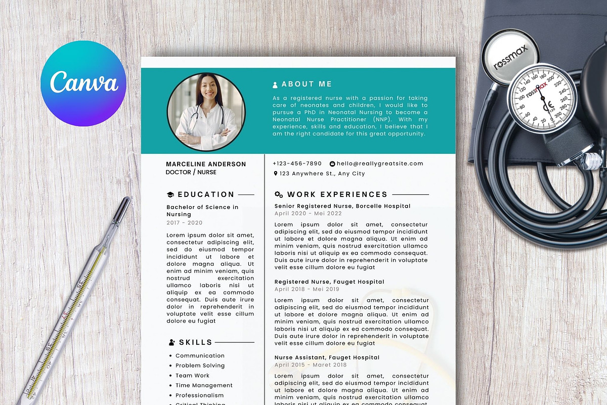 registered nurse resume template, a Resume Template by iloveTemplate (Photo 1 of 3)