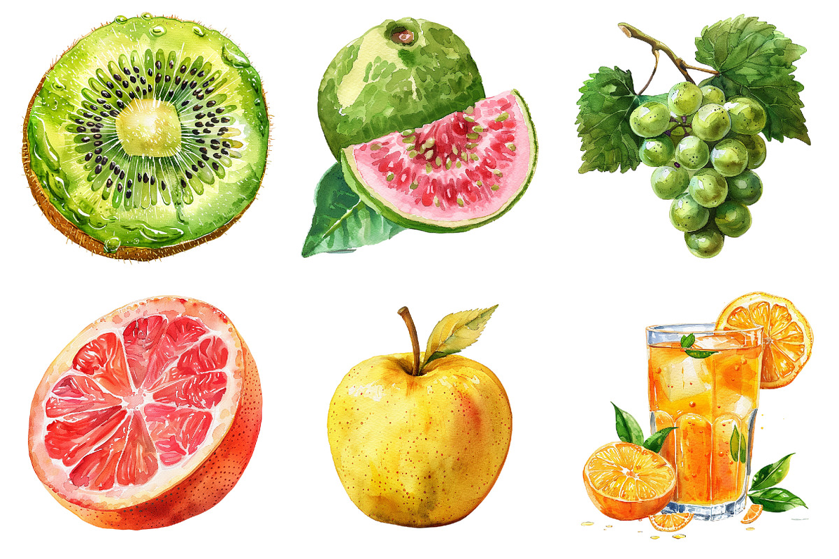 Watercolor Fruits Clipart, an Illustration by Design Market (Photo 4 of 5)