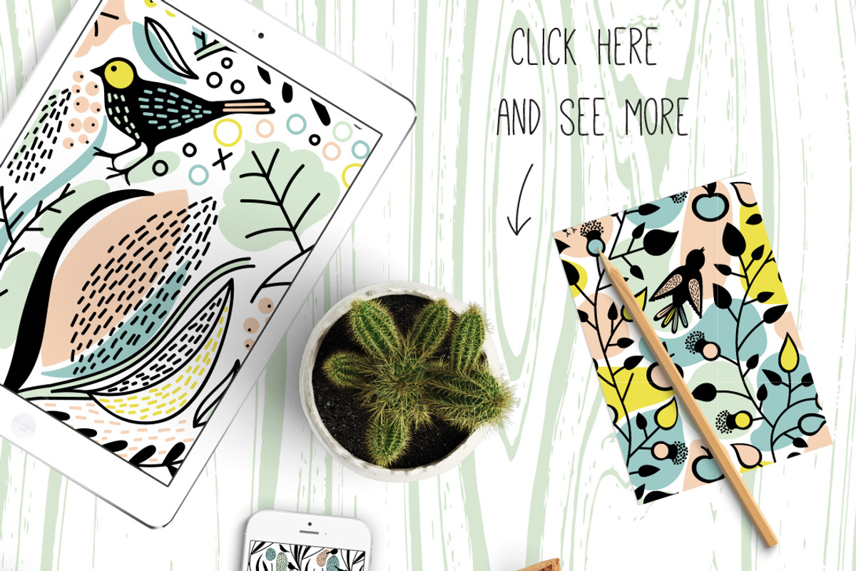 Birds&Plants, a Pattern Graphic by Daria Miazhevich (Photo 3 of 3)
