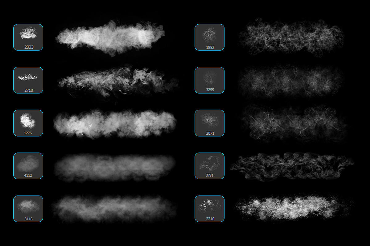 Smoke Photoshop Brushes, a Brush Add-On by Mohamed Saber (Photo 4 of 6)