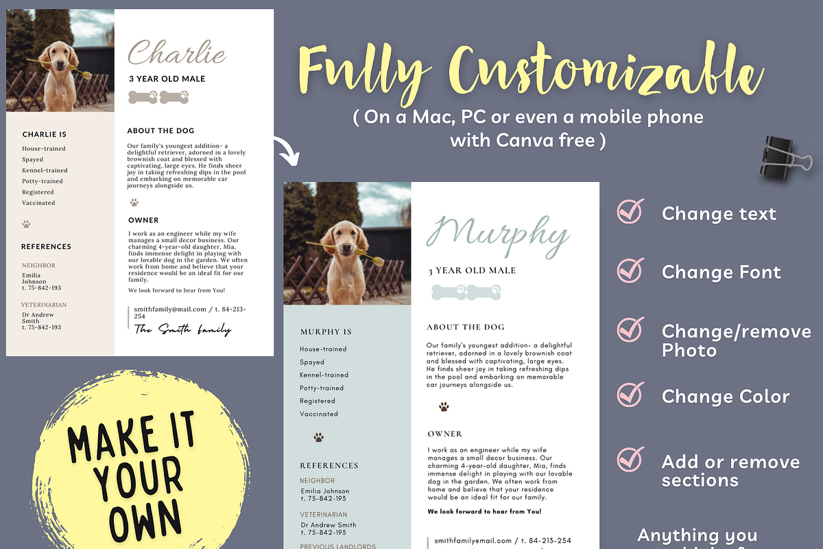 Pet Rental Application Resume, a Flyer Template by Climbwithelevator (Photo 3 of 5)
