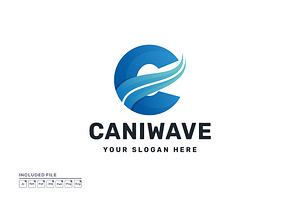 C Letter with Wave Logo Template, a Branding & Logo Template by yuanesei