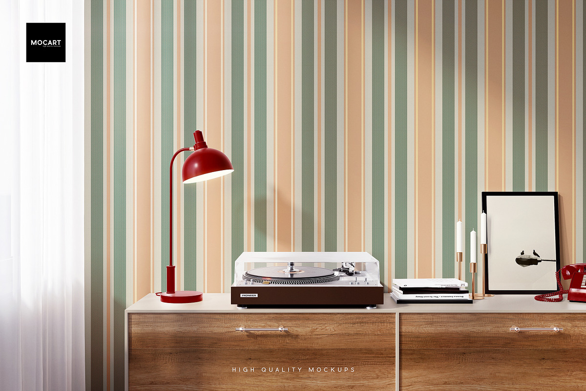 Interior Wallpaper Mockup Set v.2, a Household Mockup by Mocart (Photo 2 of 11)