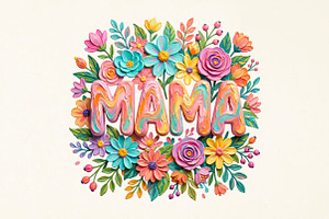 Vibrant Floral Mama PNG, a Seasonal Illustration by Canvas Craft