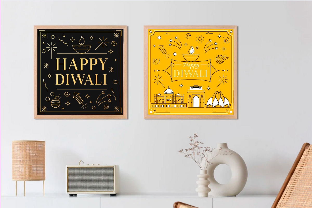 4 Diwali Posters, Greeting Cards, a Graphic by oxy_gen (Photo 4 of 6)