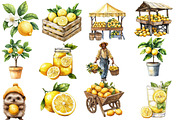 Lemon Farm Watercolor Clipart, an Illustration by Designworld (Thumbnail 6 of 6)