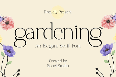Gardening – Elegant Serif Font, a Serif Font by Sohel Studio