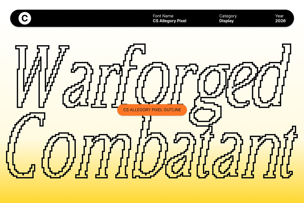 CS Allegory Pixel, a Serif Font by Craft Supply Co. (Photo 2 of 8)