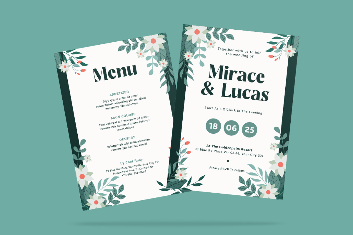 Gimare Wedding Invitation Template, an Invitation Template by iDoodle Studio (Photo 4 of 4)