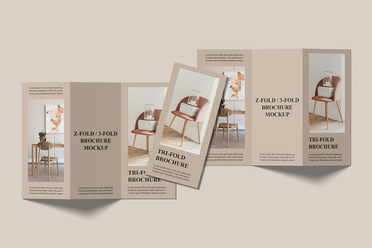 A4 Trifold Brochure Mockups | Z-Fold, an Advertising Mockup by Compositing Studio (Photo 17 of 20)