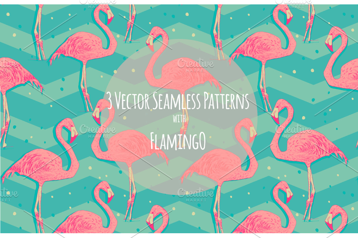 Flamingo patterns set