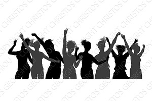 Dancing Women Silhouettes Crowd, a Person Illustration by Christos Georghiou