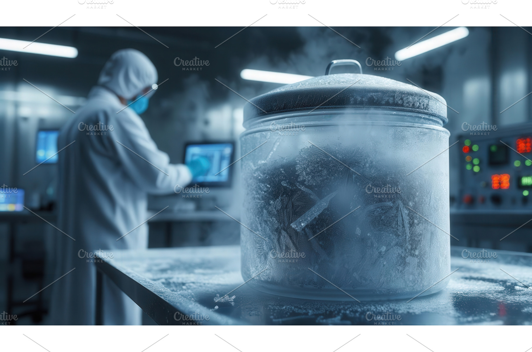 Scientist in protective gear working, a Technology Photo by tilialucida