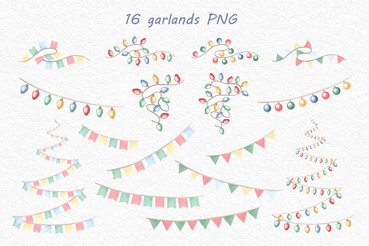 Winter Holidays watercolor clipart, an Illustration by susie-p-art (Photo 7 of 18)