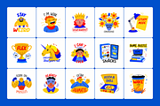 Teenage Stickers Set, an Emoji Icon by Vectors Market (Thumbnail 6 of 9)