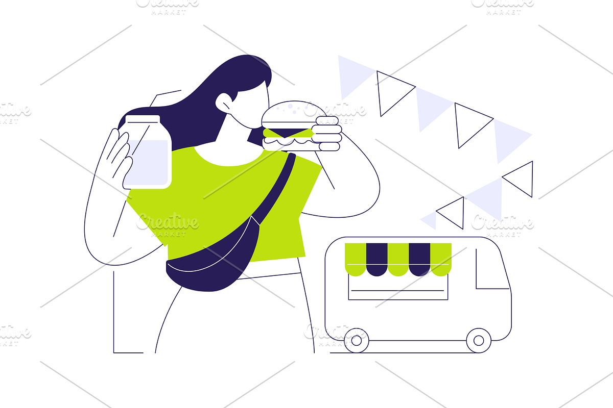 Yummy burger isolated cartoon vector, a Person Illustration by Visual Generation