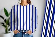Blue Black and White Pin Stripe, a Pattern Graphic by Sharon Schwalbe (Thumbnail 2 of 5)