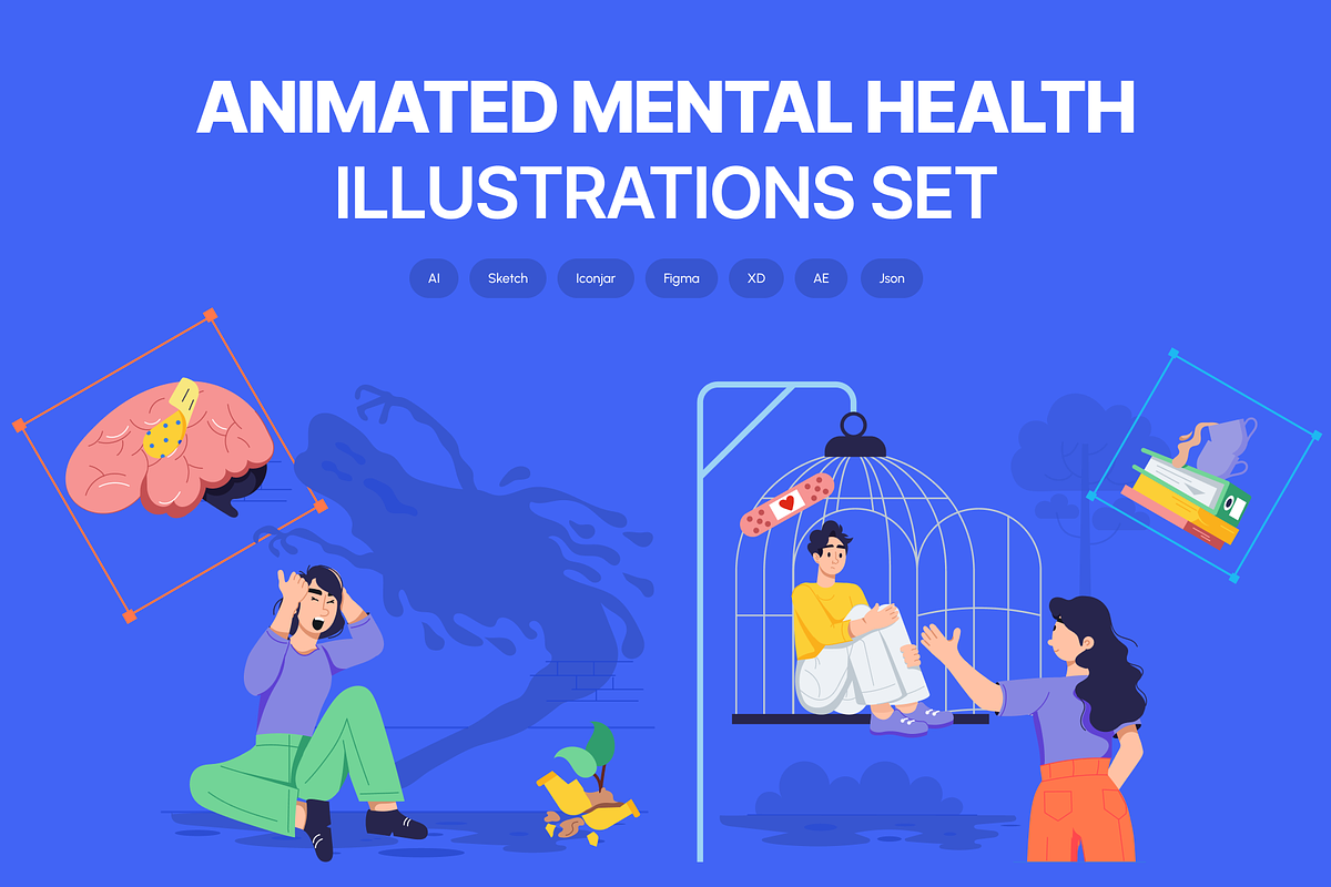 Animated Mental Health Illustrations, a Person Illustration by Prosymbols (Photo 1 of 13)