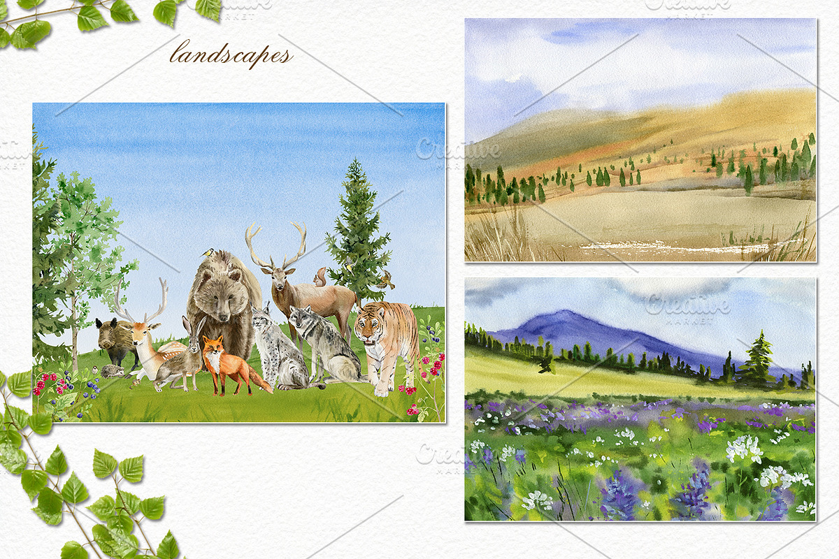 Forest watercolor designer toolkit, an Animal Illustration by Elegantia (Photo 22 of 28)