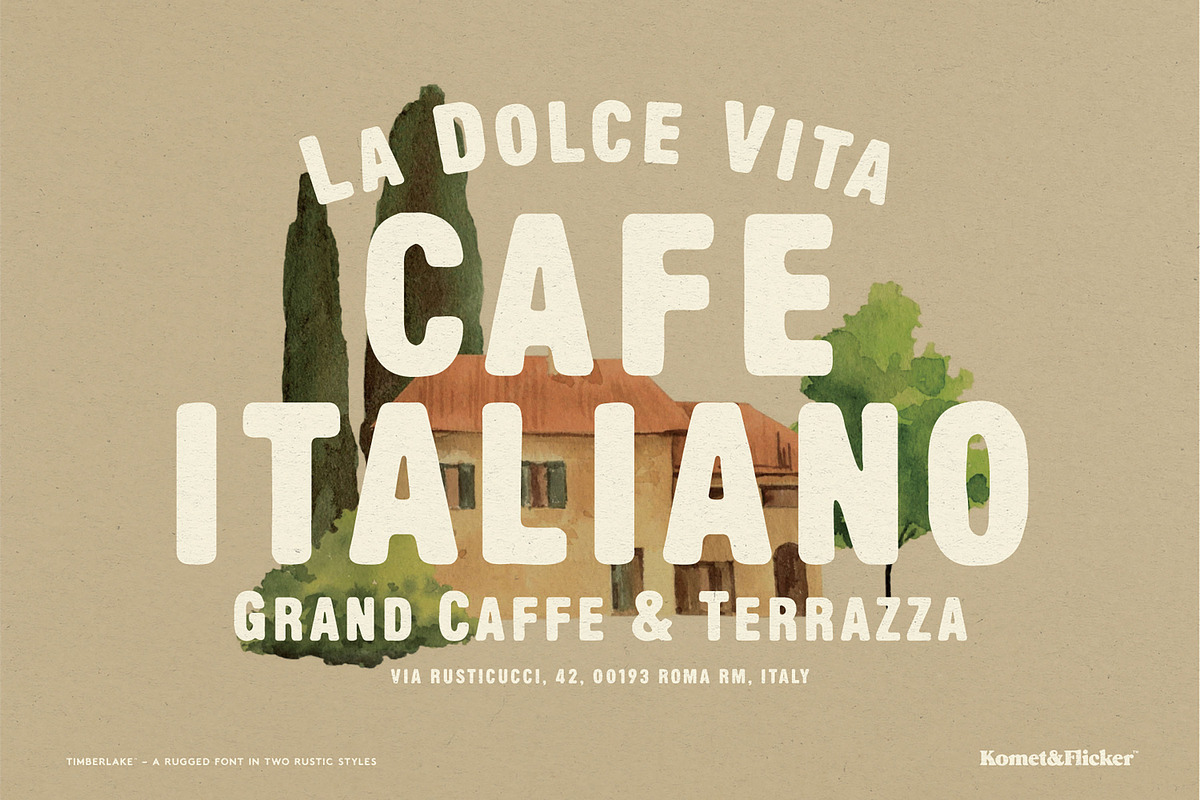 Timberlake - A Rustic & Rugged Font, a Sans Serif Font by Komet & Flicker (Photo 14 of 15)