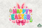 Preppy Brushstroke Happy Easter png, an Illustration by Craft Nest (Thumbnail 2 of 6)