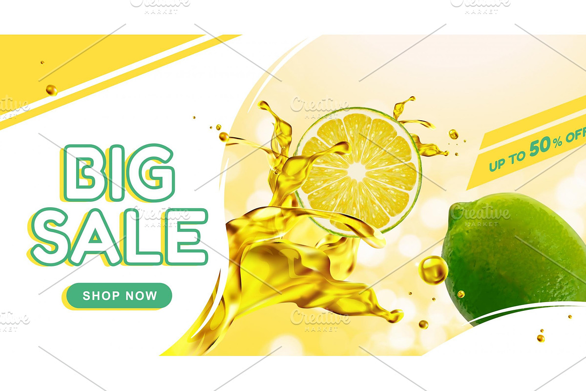 Juicy Lemon Big Sale Online Ad, a Social Media Template by TotallypicRF