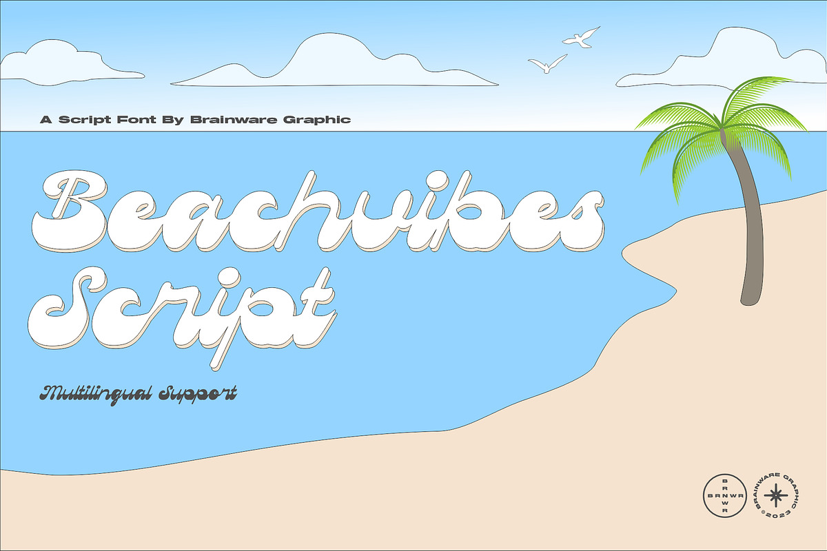 Beachvibes Script Font, a Script Font by Brainware Graphic (Photo 1 of 8)