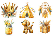 Boho Mustard Yellow Birthday Clipart, an Illustration by SinaCreation (Thumbnail 3 of 5)