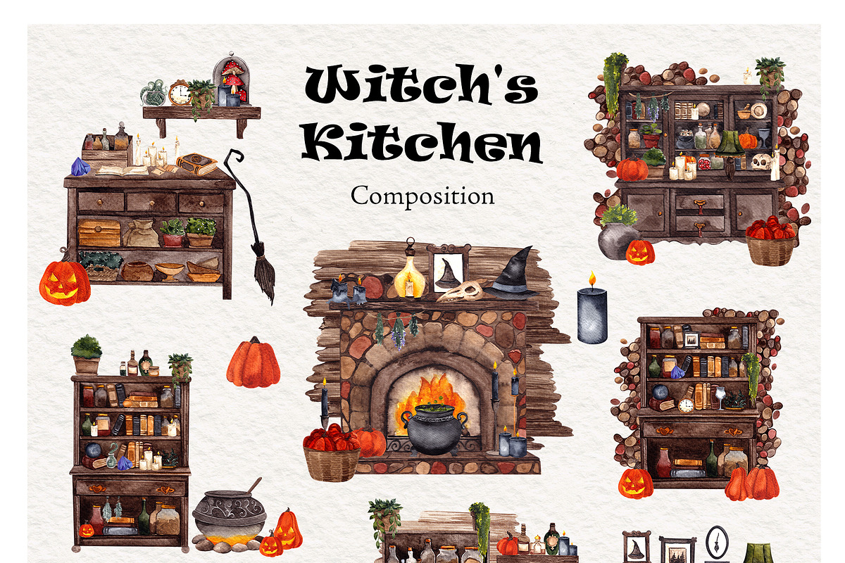 Witch's Kitchen. Hand draw graphic, an Object Illustration by ma_i_vi (Photo 8 of 12)