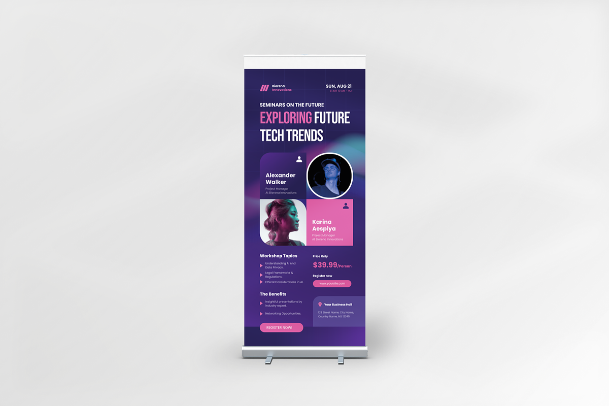 Conference Seminar Roll Up Banner, a Print Template by Annora Studio (Photo 2 of 5)