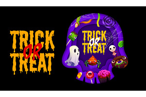 Paper cut Halloween greeting card