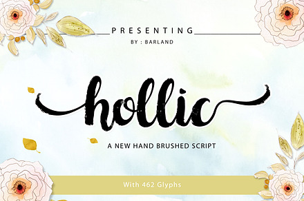 Hollic Brush, a Script Font by Barland Design