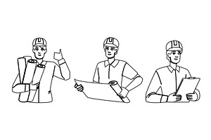 project man architect vector, a Person Illustration by pikepicture