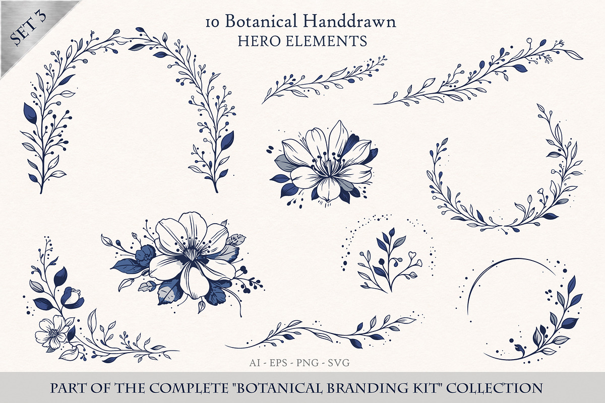 Botanical Hero Elements Collection, an Object Graphic by Christine Krahl (Photo 1 of 3)