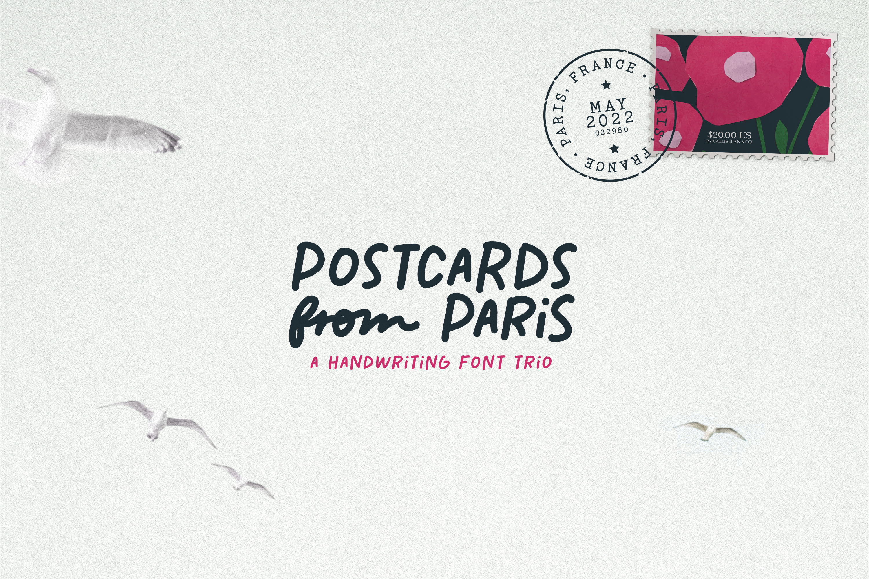 Postcards From Paris | Font Trio, a Sans Serif Font by