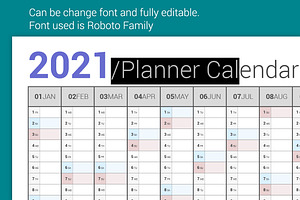 Calendar 2021 Planner Simple Style